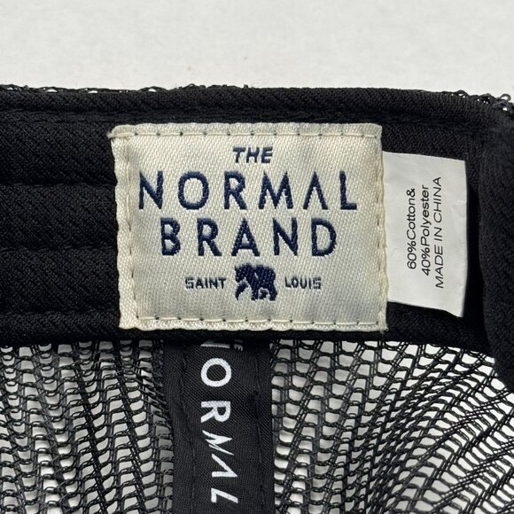 The Normal Brand Heritage Compass Logo Trucker Hat Black Adjustable Mesh Back OS - Picture 6 of 10
